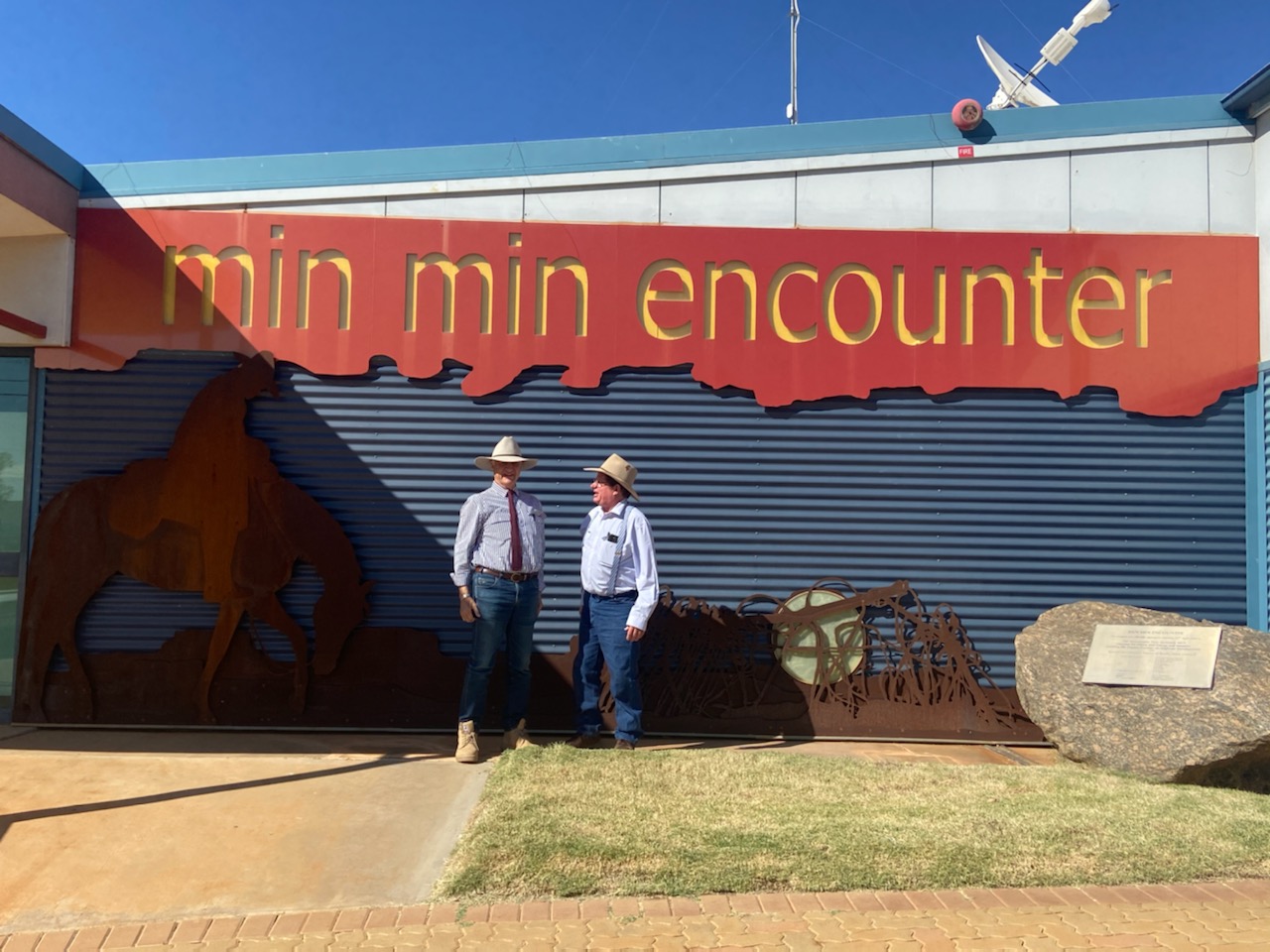 Bob In Boulia Alongside Boulia Mayor Rick Britton